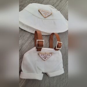 Prada White and Brown Kids Costume Set